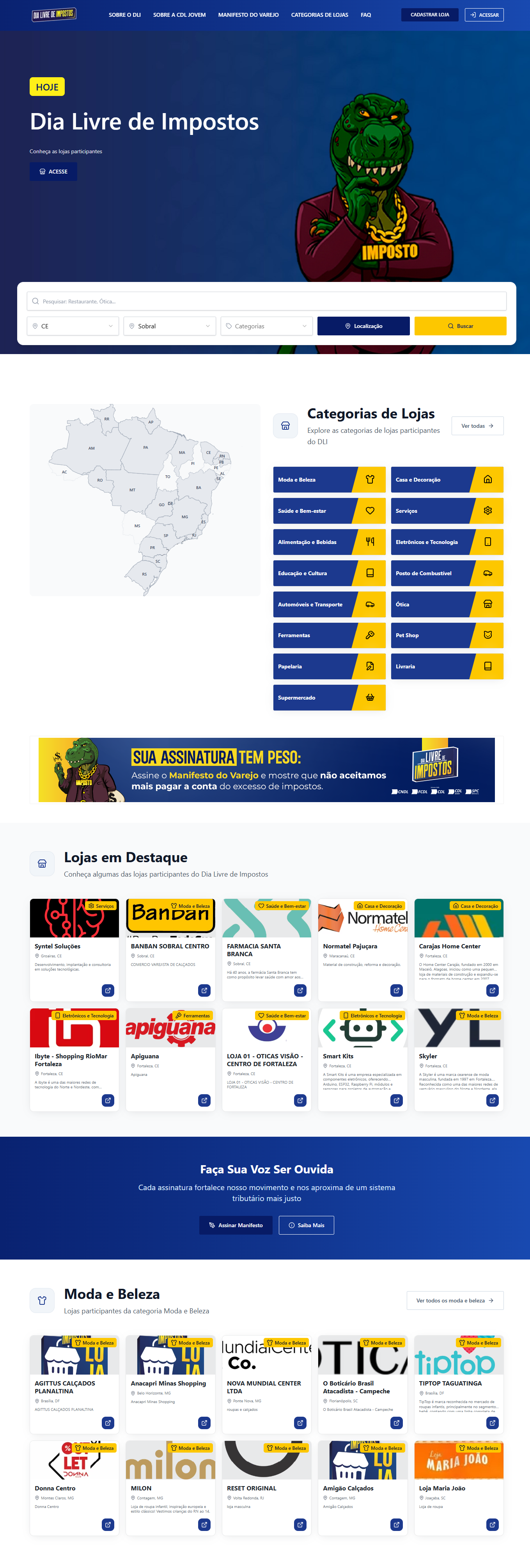 Captura do site Dia Livre de Impostos 2026